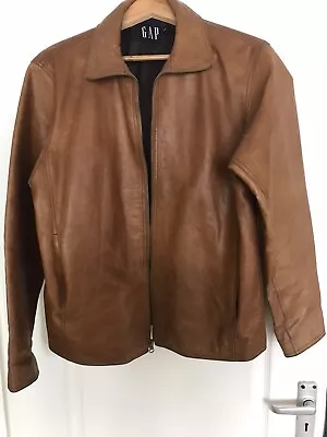 Buy Vintage GAP Genuine Leather Jacket Brown/Tan Men's Size Small • 49.99£
