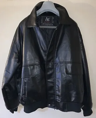 Buy AE High Fashion Men’s XL Faux Leather Bomber Jacket 50”Chest Pristine Condition • 16.95£