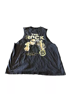 Buy WWE The Rock Men’s Tank Top Singlet Size XL Grey Wrestling Dwayne Johnson • 16.10£