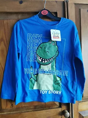 Buy Toy Story Rex The Dinosaur Blue Long Sleeved Tshirt 6-7 Years BNWT Primark  • 5.99£