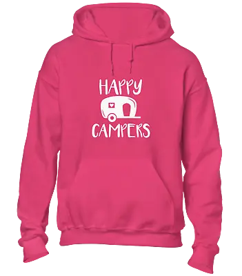 Buy Happy Campers Hoody Hoodie Funny Camping Design Fashion Camper Van Top New • 16.99£