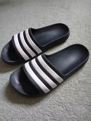 Buy Adidas Boys Sliders Slides Shoes Adilette Black Beach Sandals Pool Slippers 12 • 6£
