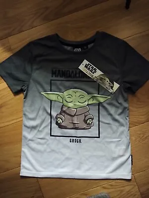 Buy Disney Mandalorian Grogu Yoda Star Wars Children's T-shirt 7-8 Yrs New With Tags • 9.99£