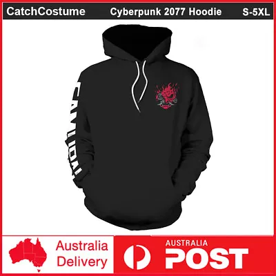 Buy Game Cyber Punk 2077 Cosplay Hoodie Sweatshirt Pullover Jumper Coat Unisex Black • 21.02£