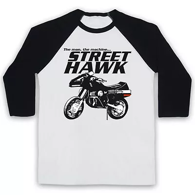 Buy Street Hawk The Man The Machine Motorcycle Superhero 3/4 Sleeve Baseball Tee • 23.99£