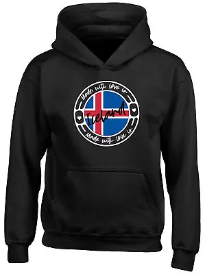 Buy Made With Love In Iceland Country Childrens Kids Hooded Top Hoodie Boy Girl Gift • 13.99£