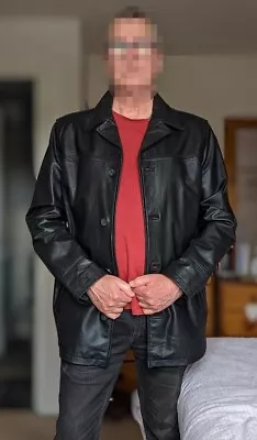 Buy Jeff Banks Gents Black Leather Jacket Coat. Size XL. Excellent Cond. RRP £150 • 65£