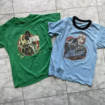 Buy Vintage StarWars 2 Shirts Return Of The Jedi Luke Skywalker Shirt Sz L 10-12 80s • 42.52£