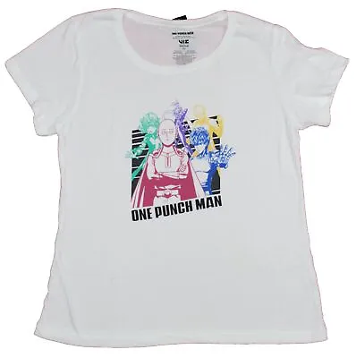 Buy One Punch Man Girls Juniors T-Shirt- Primary Colored Simple Cast Outline • 13.64£