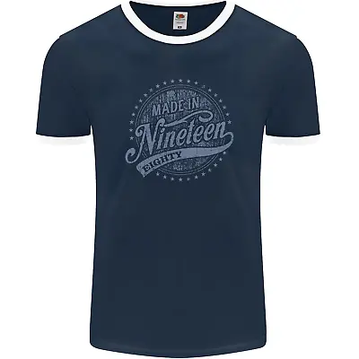 Buy Distressed 44th Birthday Made In 1980 Mens Ringer T-Shirt FotL • 10.99£