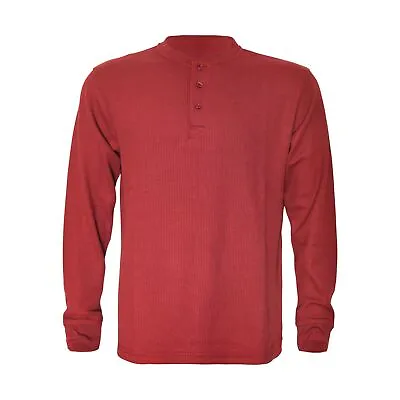 Buy Men's Long Sleeve Plain Henley T-shirts With Grandad Collar Top Soft Wash (2208) • 9.99£