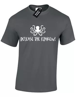 Buy Release The Kraken Mens T Shirt Titan Monster Squid Octopus Ship Christmas Gift • 7.99£