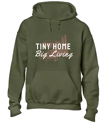 Buy Tiny Home Big Living Hoody Hoodie Cool Camper Van Design Outdoors Hiking Top • 16.99£
