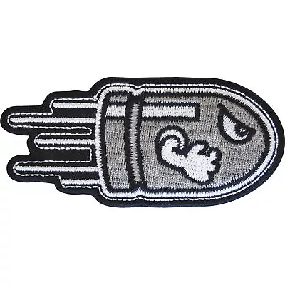 Buy Embroidered Bullet Bill Iron On Patch Sew On Badge Super Mario Game Embroidery • 2.79£