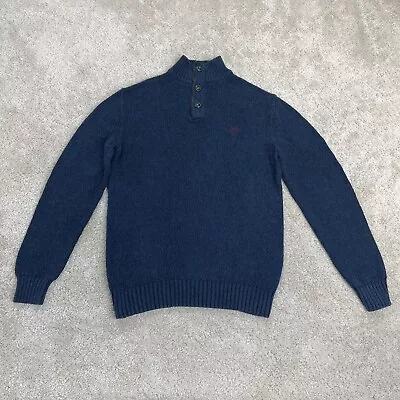 Buy Chaps Mens Small Sweater High Neck Button Grandpa Cottage Jumper Knit Winter • 12.99£