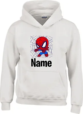 Buy Girls Boys Personalised Marvel Spiderman Spidey Hoody Any Name Unisex Hoodies • 23.99£