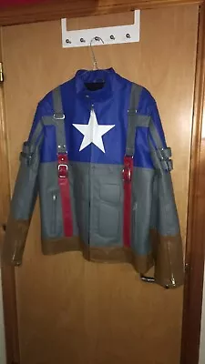 Buy Leather Biker Captain America Style Jacket • 80£