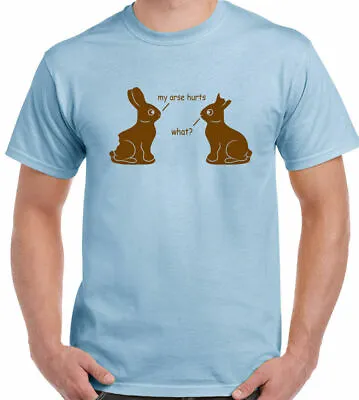 Buy Easter T-Shirt My Arse Hurts Mens Funny Chocolate Bunny Rabbits Egg Holiday • 10.94£