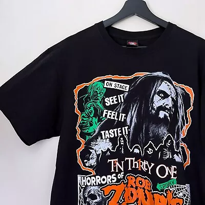 Buy Rob Zombie T-shirt Size Large Black Graphic Print Horror Metal Band Music • 29.99£