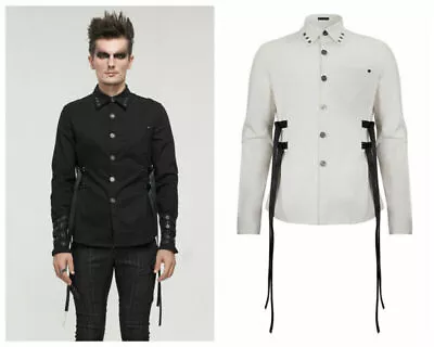 Buy Devil Fashion Gothic Simple Personality Men's Casual Shirt Belt Decoration Tops • 61.19£