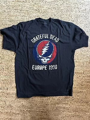 Buy Grateful Dead Europe 1990 Gray XXLarge T-Shirt Reprint Jerry Garcia • 3.93£