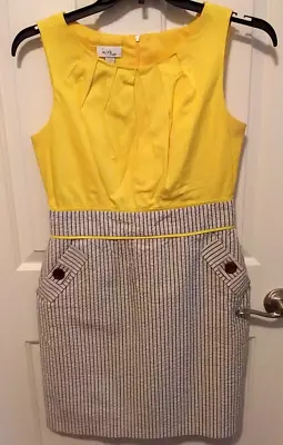 Buy Alyx Limited Size 10 Yellow Seersucker Stripes Dress Pockets Pleats Vintage Rare • 20.79£