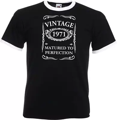 Buy 53rd Birthday Gifts Presents Year 1971 Mens Ringer Vintage T-Shirt Matured To • 9.99£