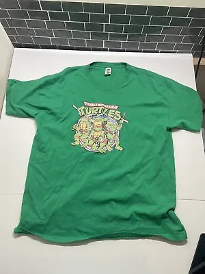 Buy Fruit Of The Loom Men Green Teenage Mutant Ninja Turtles T-Shirt SIZE XL • 17.09£