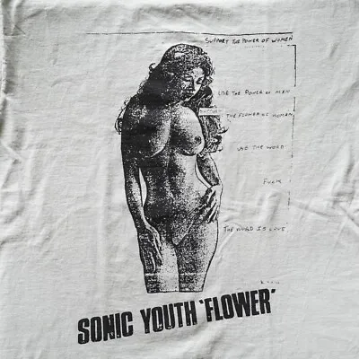 Buy SONIC YOUTH FLOWER Mens T-Shirts Size L 80-90's Vintage • 397.49£
