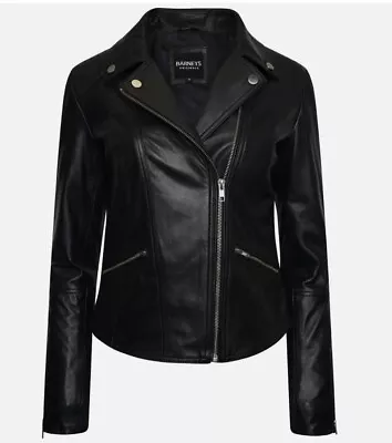 Buy Womens Barneys Originals Comfortable Real Leather Biker Jacket • 79.99£