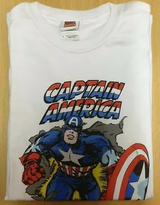 Buy Men's White CAPTAIN AMERICA T-Shirt/Top (S) - New • 12.95£