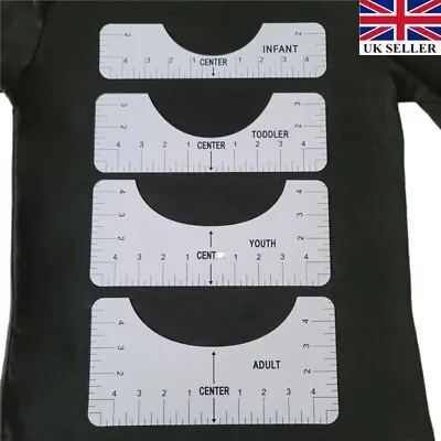 Buy T-Shirt Ruler Guide, Alignment Tools With Clothing Size Chart, 4 Rulers Included • 3.89£