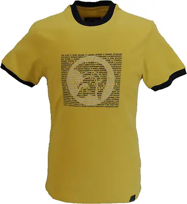 Buy Trojan Mens Mustard Yellow Artist Logo 100% Cotton Ringer T-Shirt • 29.99£