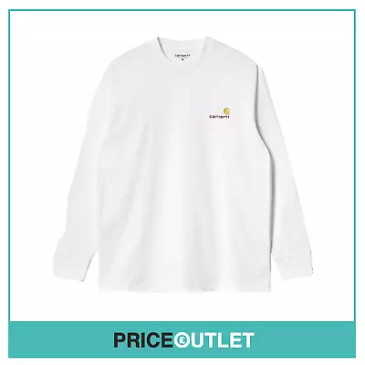 Buy Carhartt WIP L/S American Script T-Shirt - White - M - BRAND NEW WITH TAGS • 30£