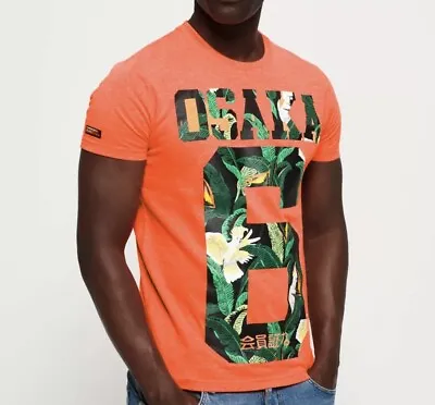 Buy Superdry Mens Osaka Mid T-Shirt Radiant Orange-Brand New-100% Authentic • 19.99£