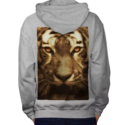Buy Wellcoda Eye Of The Tiger Mens Hoodie, Hunter Design On The Jumpers Back • 25.99£