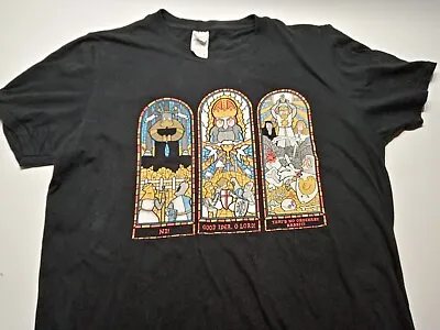 Buy Monty Python And The Holy Grail T Shirt Black Medium Stained Glass Window Panels • 13.95£