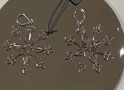Buy New Disney Couture Kingdom Frozen 2 Snowflake White Gold Plated Drop Earrings • 37.99£
