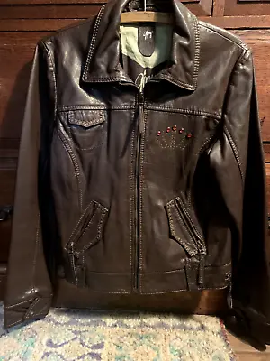 Buy Mauritius Leather Brown With Skull Jacket Size Small • 99.22£