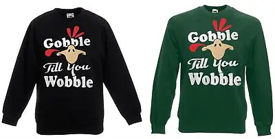Buy Adults Gobble Till You Wobble Xmas Turkey Fun Festive Christmas Jumper • 21.95£