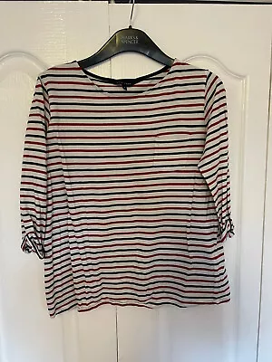 Buy Ladies New Look Red And Black Stripped  Top / T Shirt Size 8 • 3.47£