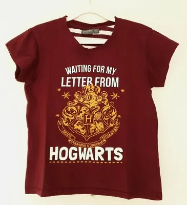 Buy Womens Primark Harry Potter Hogwarts Letter Red Short Sleeve Pyjama Top Size S • 5£