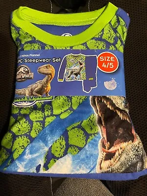 Buy JURASSIC PARK WORLD Pajamas Boys SIZE 4/5 Flannel 2 PC NEW IN PACKAGE • 10.45£