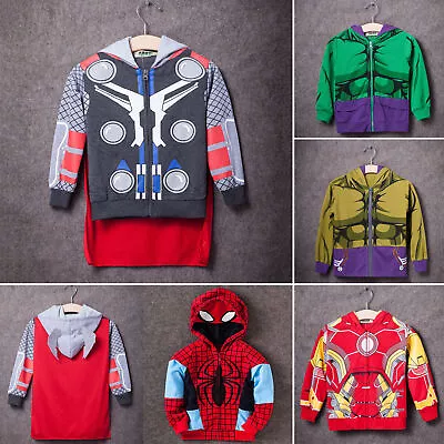 Buy Kid Boy Girl Marvel Avengers Spiderman Jacket Coat Hoodie Outerwear Tops Cosplay • 10.59£