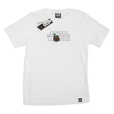Buy STAR WARS Boba Fett T-Shirt White Short Sleeve Boys L • 5.99£