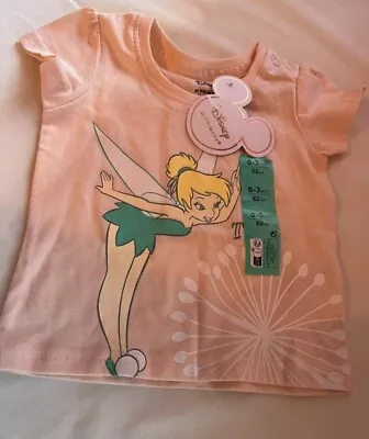 Buy Pink Tinkerbell Top 0-3 Months Brand New With Tags • 0.99£