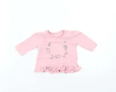Buy Nutmeg Girls Pink Cotton Basic T-Shirt Size Newborn Round Neck - Daddys Little B • 5£