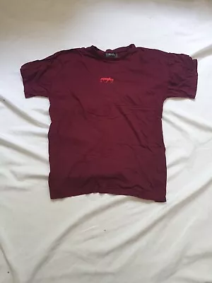 Buy Yeezy Mafia With Text Print T Shirt Burgundy L • 15£