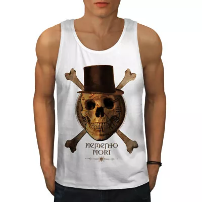 Buy Wellcoda Memento Mori Mens Tank Top, Death Skull Active Sports Shirt • 15.99£