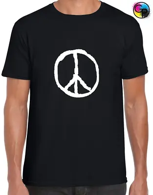 Buy Retro Peace Sign Mens T Shirt Tee Cnd Logo Hippy Vintage Grunge • 7.99£